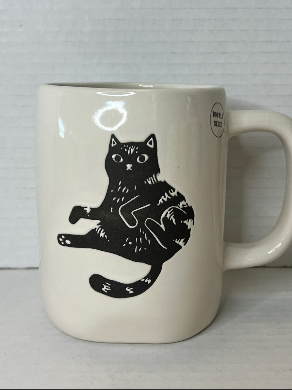 Rae Dunn Black Cat The Perr-Fect Brew Cream Ceramic Mug New
